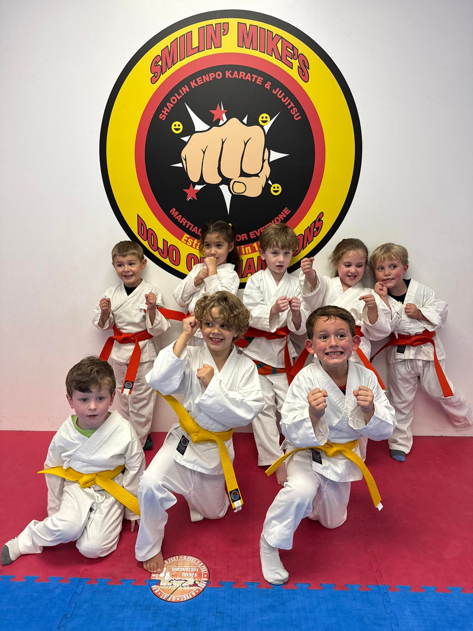Young karate student performing a Kenpo stance