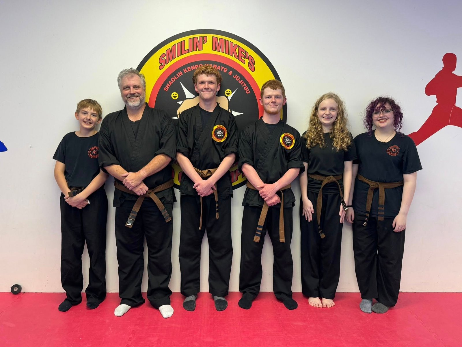 Group of students training at Smilin' Mike's Dojo