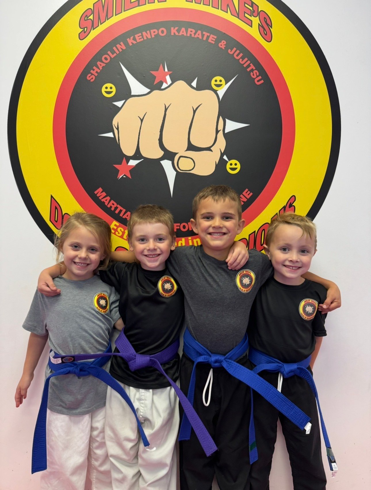 Kenpo karate belt testing at Smilin' Mike's Dojo